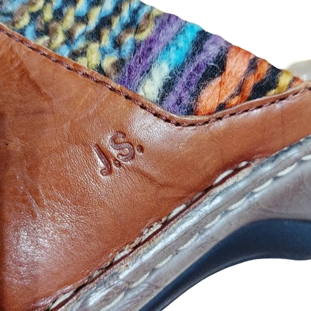 Josef Seibel Leather Catalonia Clog In Color Brandy/Multi - Picture 3 of 16